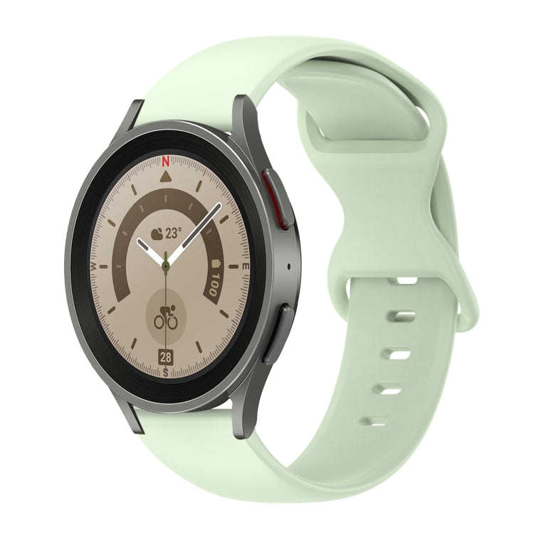20mm Butterfly Buckle Solid Color Silicone Watch Band, For Samsung Galaxy Watch 5 Pro 45mm, For Samsung Galaxy Watch 4 40mm