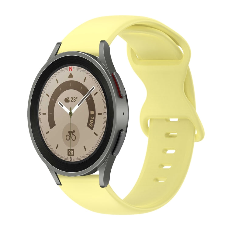20mm Butterfly Buckle Solid Color Silicone Watch Band, For Samsung Galaxy Watch 5 Pro 45mm, For Samsung Galaxy Watch 4 40mm