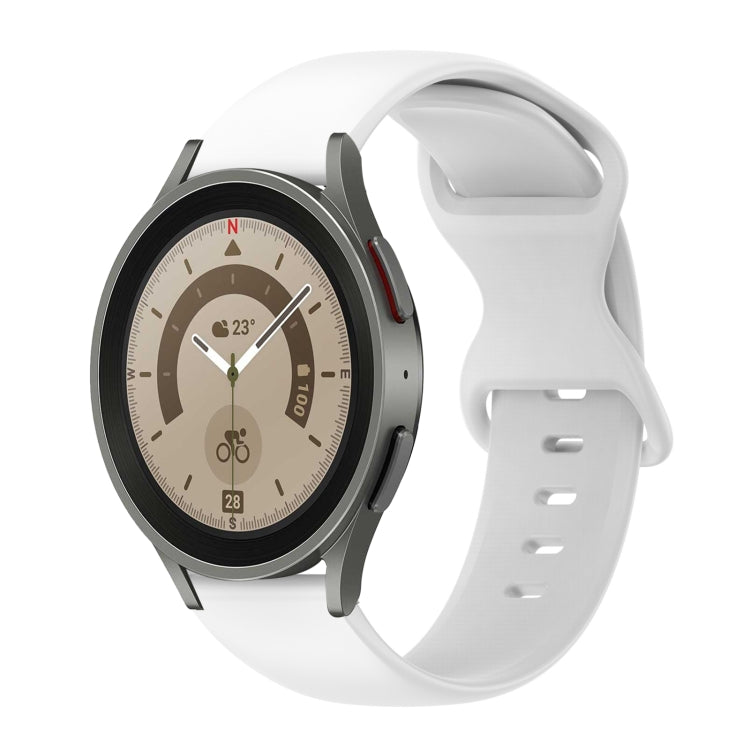 20mm Butterfly Buckle Solid Color Silicone Watch Band, For Samsung Galaxy Watch 5 Pro 45mm, For Samsung Galaxy Watch 4 40mm