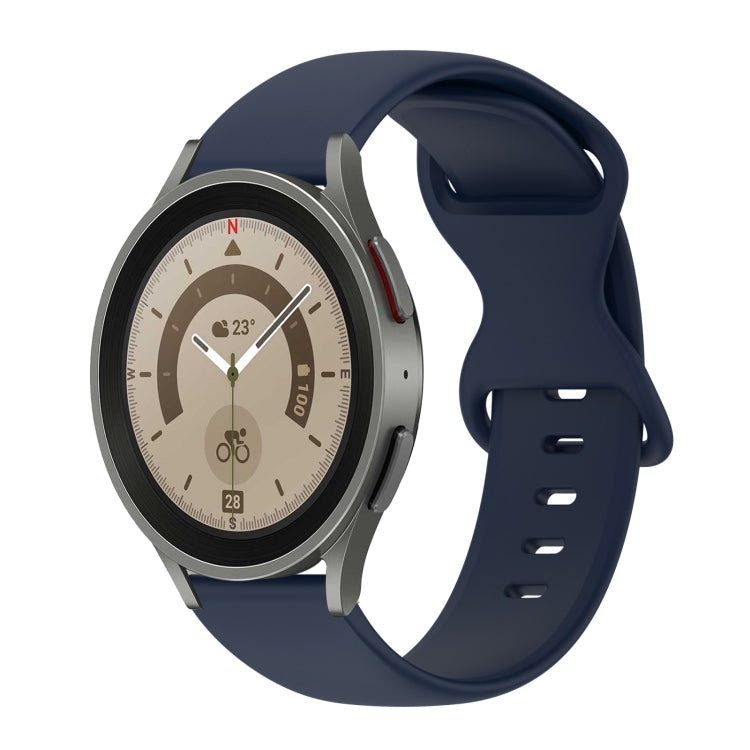 20mm Butterfly Buckle Solid Color Silicone Watch Band, For Samsung Galaxy Watch 5 Pro 45mm, For Samsung Galaxy Watch 4 40mm