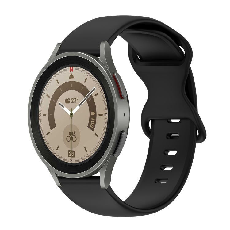 20mm Butterfly Buckle Solid Color Silicone Watch Band, For Samsung Galaxy Watch 5 Pro 45mm, For Samsung Galaxy Watch 4 40mm