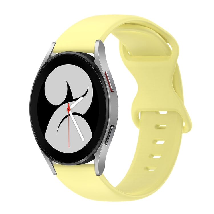 20mm Butterfly Buckle Solid Color Silicone Watch Band, For Samsung Galaxy Watch 5 Pro 45mm, For Samsung Galaxy Watch 4 40mm