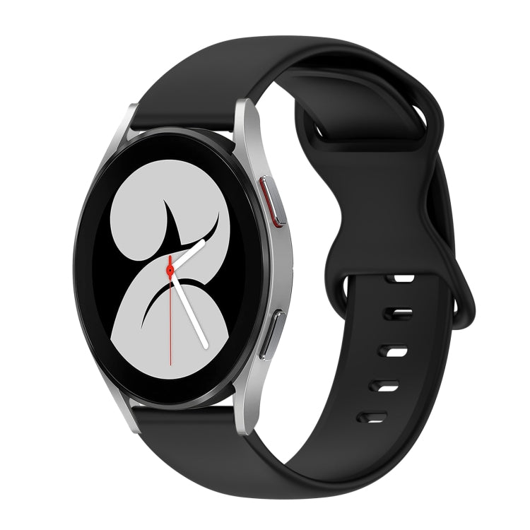20mm Butterfly Buckle Solid Color Silicone Watch Band, For Samsung Galaxy Watch 5 Pro 45mm, For Samsung Galaxy Watch 4 40mm