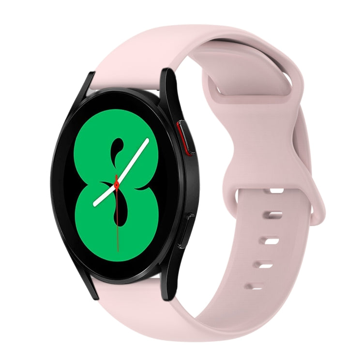 20mm Butterfly Buckle Solid Color Silicone Watch Band, For Samsung Galaxy Watch 4 44mm, For Samsung Galaxy Watch 4 Classic 46mm