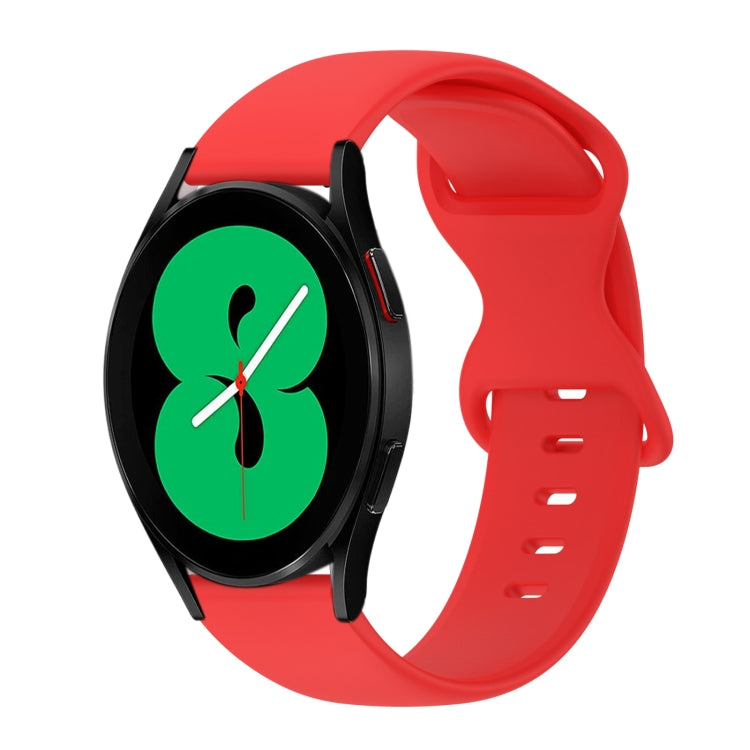 20mm Butterfly Buckle Solid Color Silicone Watch Band, For Samsung Galaxy Watch 4 44mm, For Samsung Galaxy Watch 4 Classic 46mm