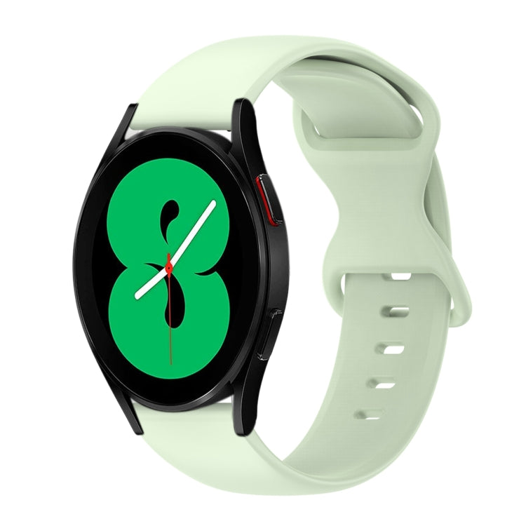 20mm Butterfly Buckle Solid Color Silicone Watch Band, For Samsung Galaxy Watch 4 44mm, For Samsung Galaxy Watch 4 Classic 46mm