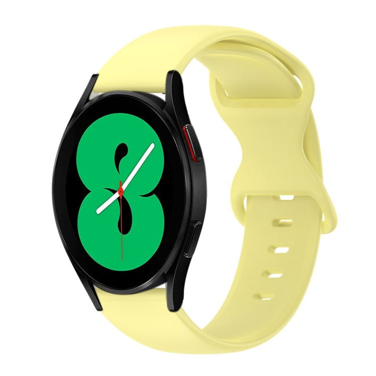 20mm Butterfly Buckle Solid Color Silicone Watch Band, For Samsung Galaxy Watch 4 44mm, For Samsung Galaxy Watch 4 Classic 46mm