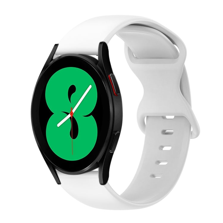 20mm Butterfly Buckle Solid Color Silicone Watch Band, For Samsung Galaxy Watch 4 44mm, For Samsung Galaxy Watch 4 Classic 46mm