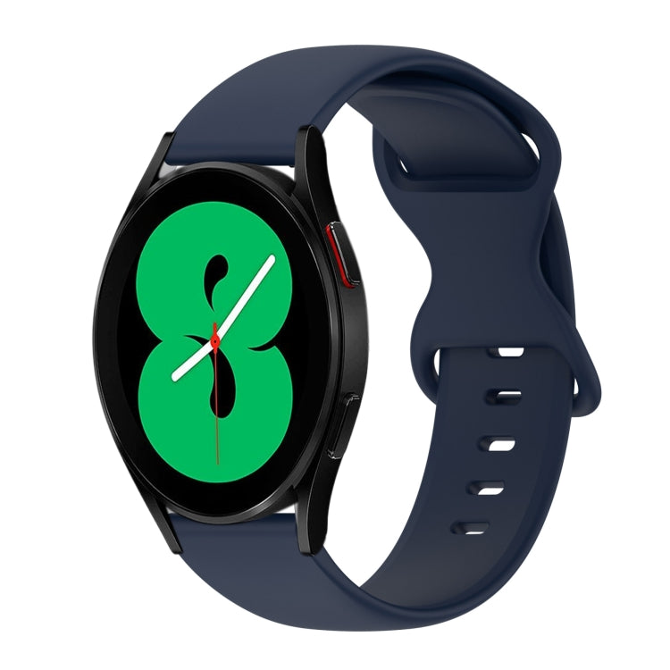 20mm Butterfly Buckle Solid Color Silicone Watch Band, For Samsung Galaxy Watch 4 44mm, For Samsung Galaxy Watch 4 Classic 46mm