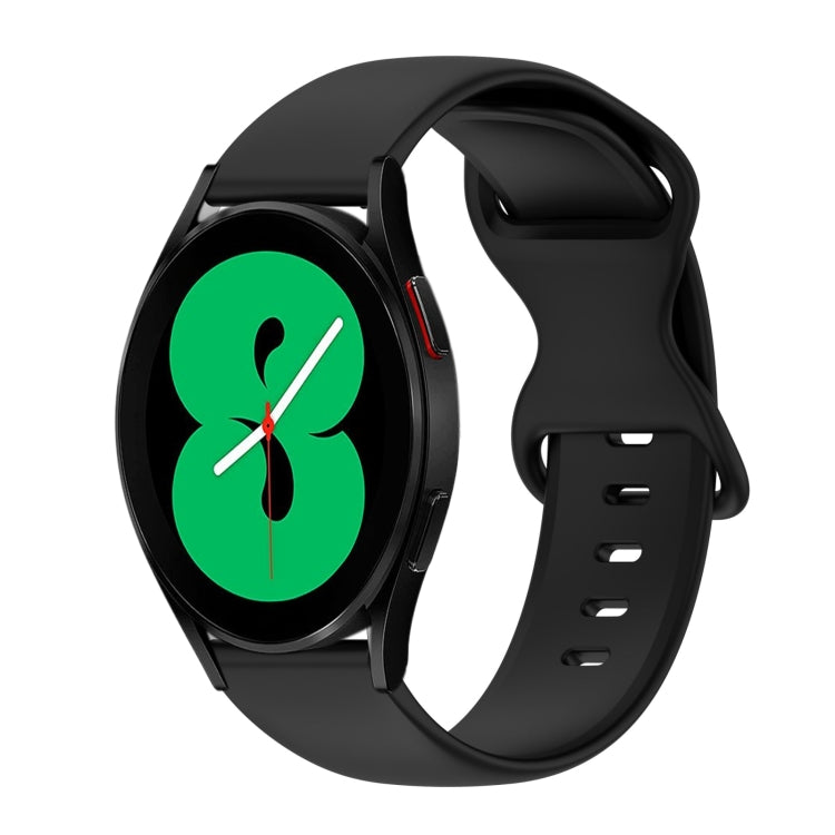 20mm Butterfly Buckle Solid Color Silicone Watch Band, For Samsung Galaxy Watch 4 44mm, For Samsung Galaxy Watch 4 Classic 46mm