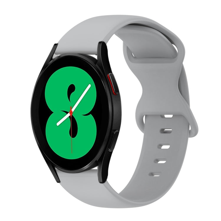 20mm Butterfly Buckle Solid Color Silicone Watch Band, For Samsung Galaxy Watch 4 44mm, For Samsung Galaxy Watch 4 Classic 46mm