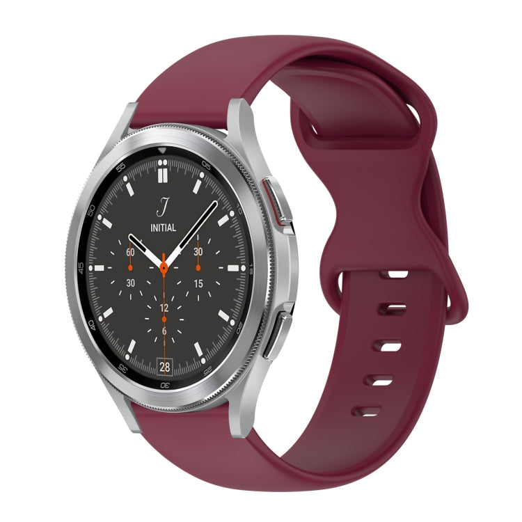 20mm Butterfly Buckle Solid Color Silicone Watch Band, For Samsung Galaxy Watch 4 44mm, For Samsung Galaxy Watch 4 Classic 46mm