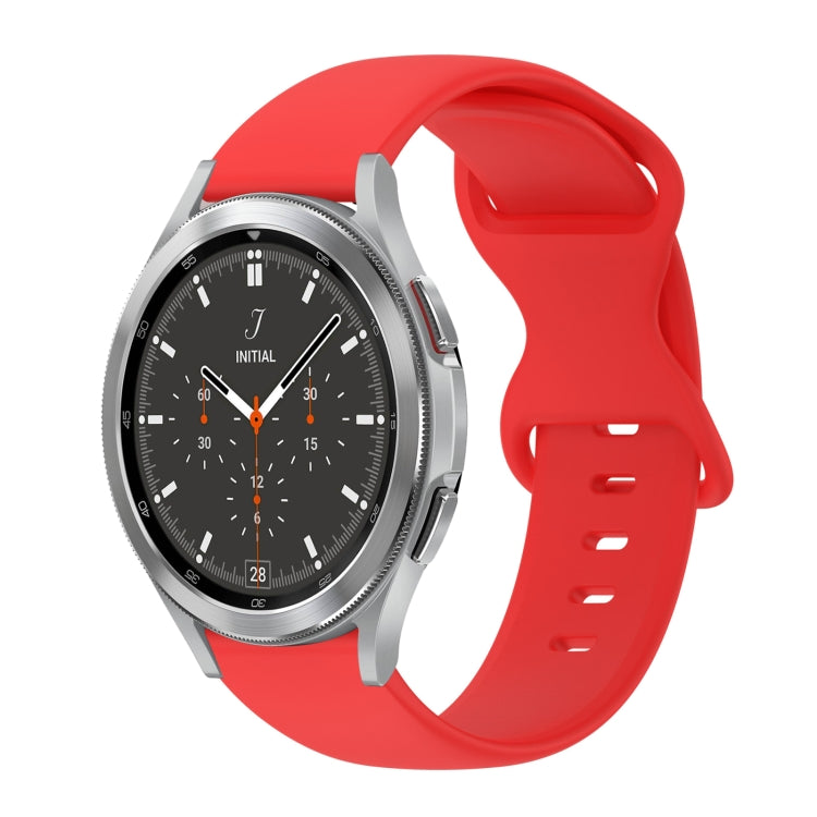 20mm Butterfly Buckle Solid Color Silicone Watch Band, For Samsung Galaxy Watch 4 44mm, For Samsung Galaxy Watch 4 Classic 46mm