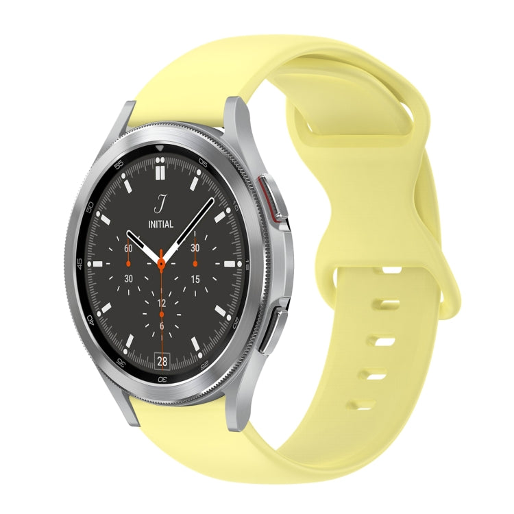 20mm Butterfly Buckle Solid Color Silicone Watch Band, For Samsung Galaxy Watch 4 44mm, For Samsung Galaxy Watch 4 Classic 46mm