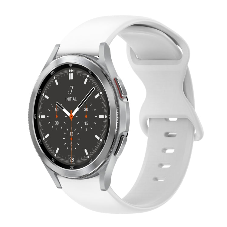 20mm Butterfly Buckle Solid Color Silicone Watch Band, For Samsung Galaxy Watch 4 44mm, For Samsung Galaxy Watch 4 Classic 46mm