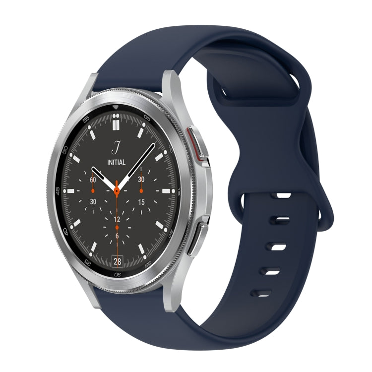 20mm Butterfly Buckle Solid Color Silicone Watch Band, For Samsung Galaxy Watch 4 44mm, For Samsung Galaxy Watch 4 Classic 46mm