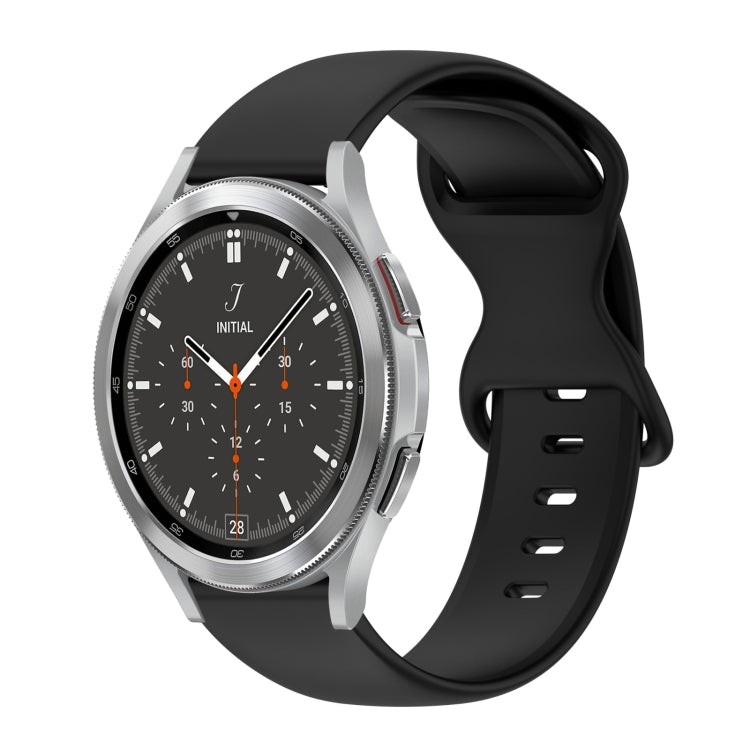 20mm Butterfly Buckle Solid Color Silicone Watch Band, For Samsung Galaxy Watch 4 44mm, For Samsung Galaxy Watch 4 Classic 46mm