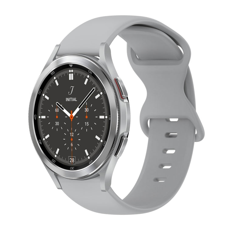 20mm Butterfly Buckle Solid Color Silicone Watch Band, For Samsung Galaxy Watch 4 44mm, For Samsung Galaxy Watch 4 Classic 46mm