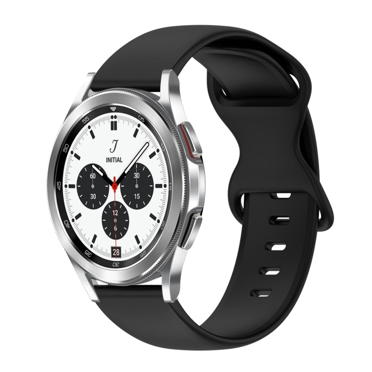 20mm Butterfly Buckle Solid Color Silicone Watch Band, For Samsung Galaxy Watch 4 Classic 42mm, For Samsung Galaxy Watch Active 2