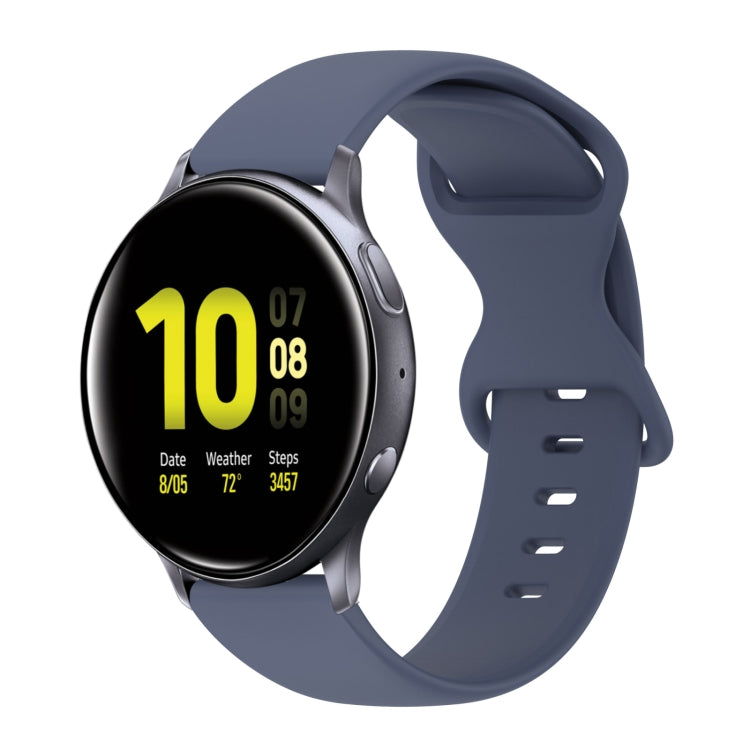 20mm Butterfly Buckle Solid Color Silicone Watch Band, For Samsung Galaxy Watch 4 Classic 42mm, For Samsung Galaxy Watch Active 2