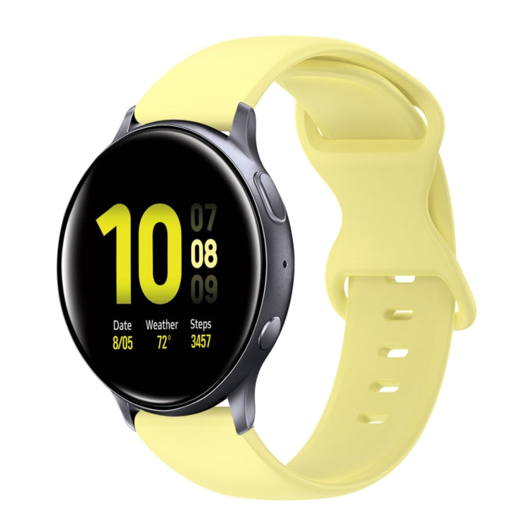 20mm Butterfly Buckle Solid Color Silicone Watch Band, For Samsung Galaxy Watch 4 Classic 42mm, For Samsung Galaxy Watch Active 2