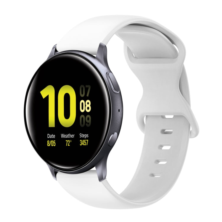 20mm Butterfly Buckle Solid Color Silicone Watch Band, For Samsung Galaxy Watch 4 Classic 42mm, For Samsung Galaxy Watch Active 2