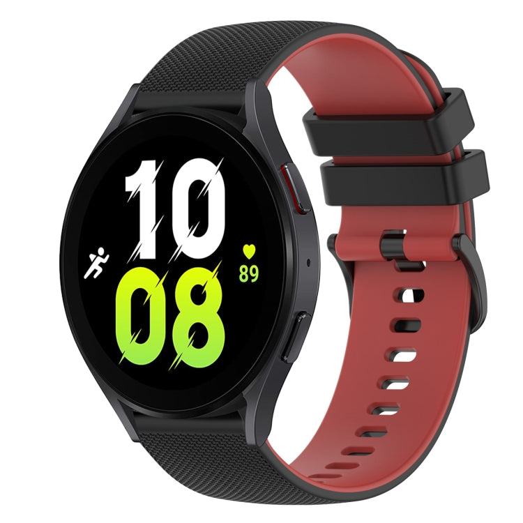 20mm Checkered Two-Color Silicone Watch Band, For Samsung Galaxy Watch5 44mm, For Samsung Galaxy Watch5 Pro 45mm