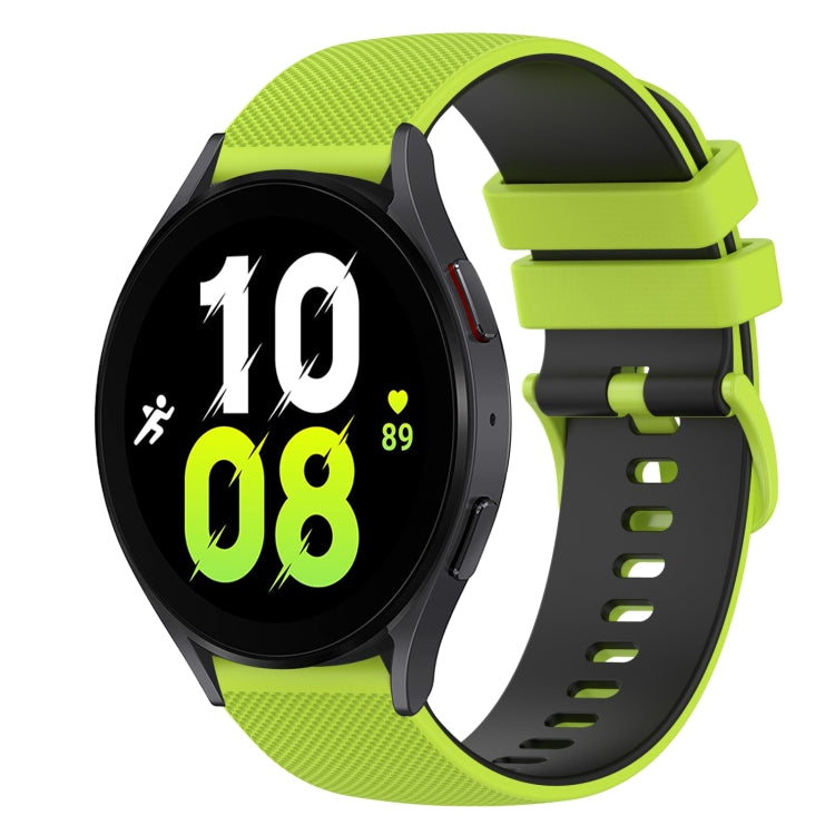 20mm Checkered Two-Color Silicone Watch Band, For Samsung Galaxy Watch5 44mm, For Samsung Galaxy Watch5 Pro 45mm