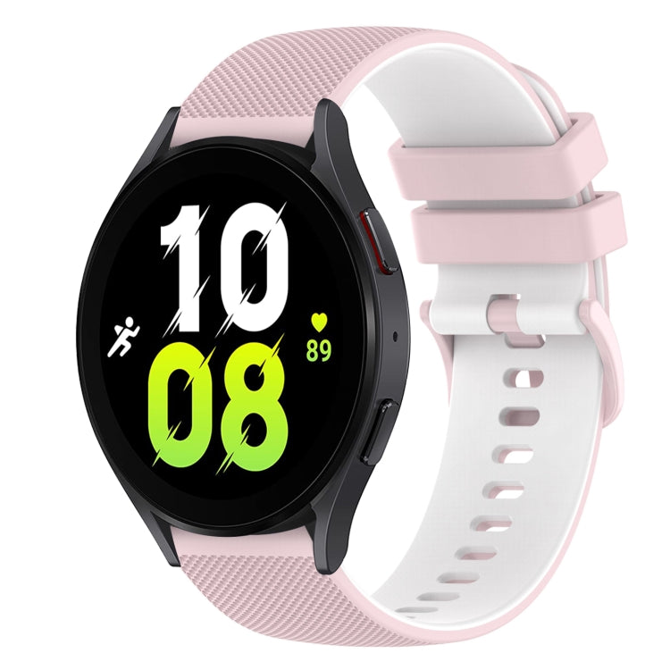 20mm Checkered Two-Color Silicone Watch Band, For Samsung Galaxy Watch5 44mm, For Samsung Galaxy Watch5 Pro 45mm