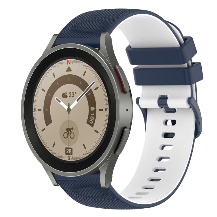 20mm Checkered Two-Color Silicone Watch Band, For Samsung Galaxy Watch5 44mm, For Samsung Galaxy Watch5 Pro 45mm