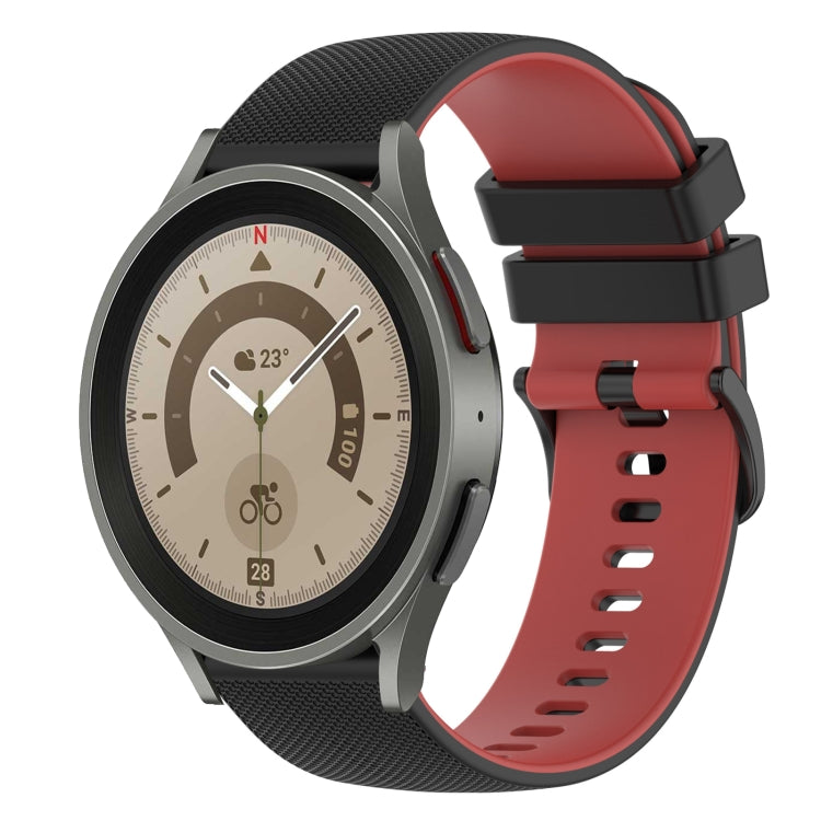 20mm Checkered Two-Color Silicone Watch Band, For Samsung Galaxy Watch5 44mm, For Samsung Galaxy Watch5 Pro 45mm
