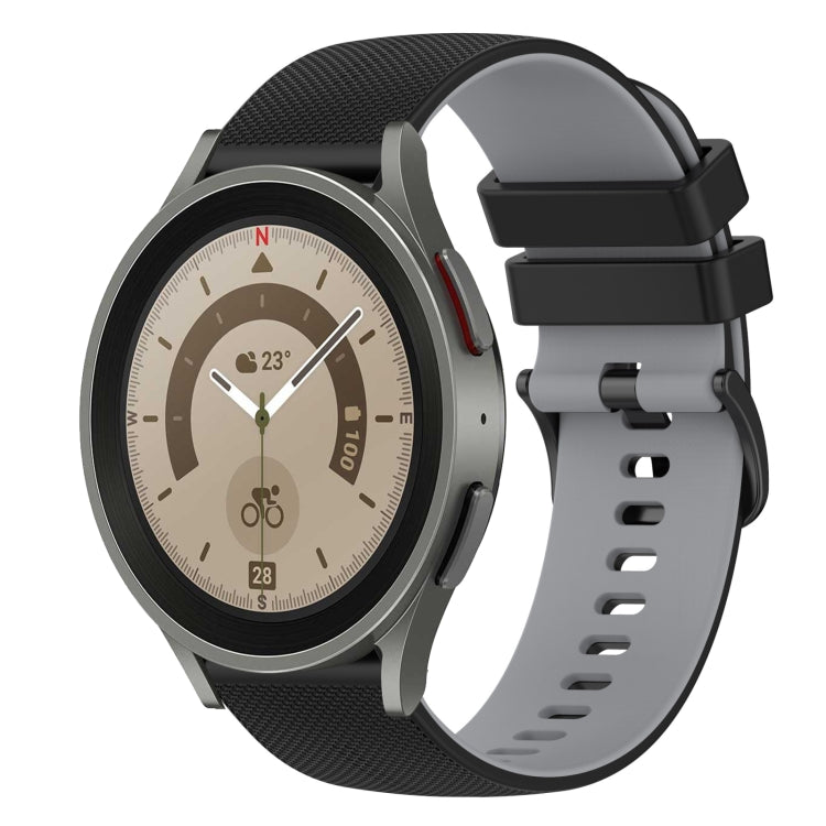 20mm Checkered Two-Color Silicone Watch Band, For Samsung Galaxy Watch5 44mm, For Samsung Galaxy Watch5 Pro 45mm