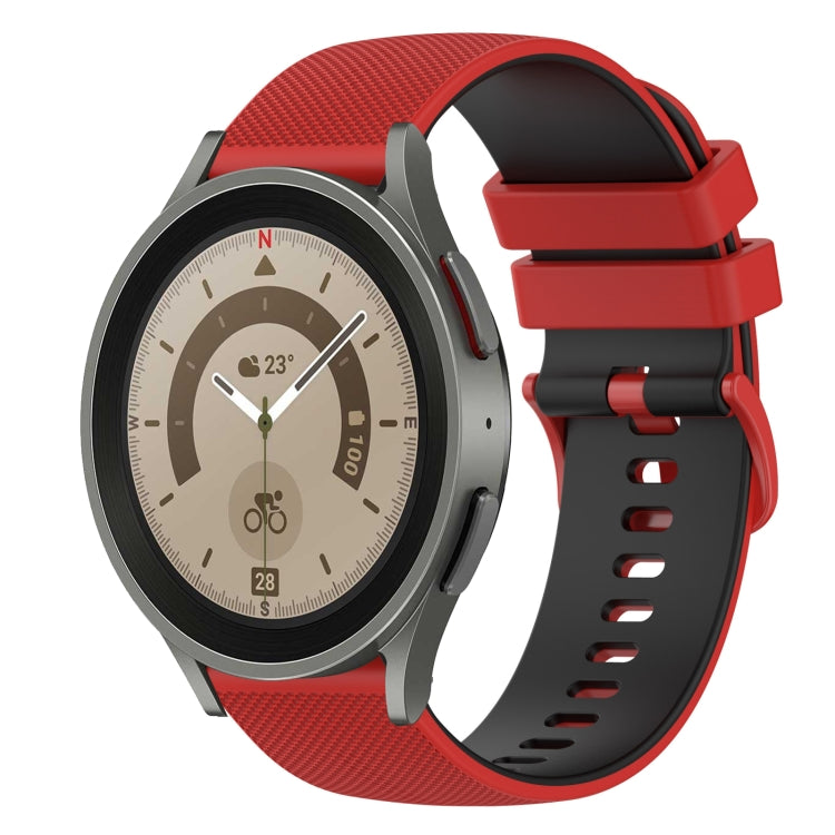 20mm Checkered Two-Color Silicone Watch Band, For Samsung Galaxy Watch5 44mm, For Samsung Galaxy Watch5 Pro 45mm