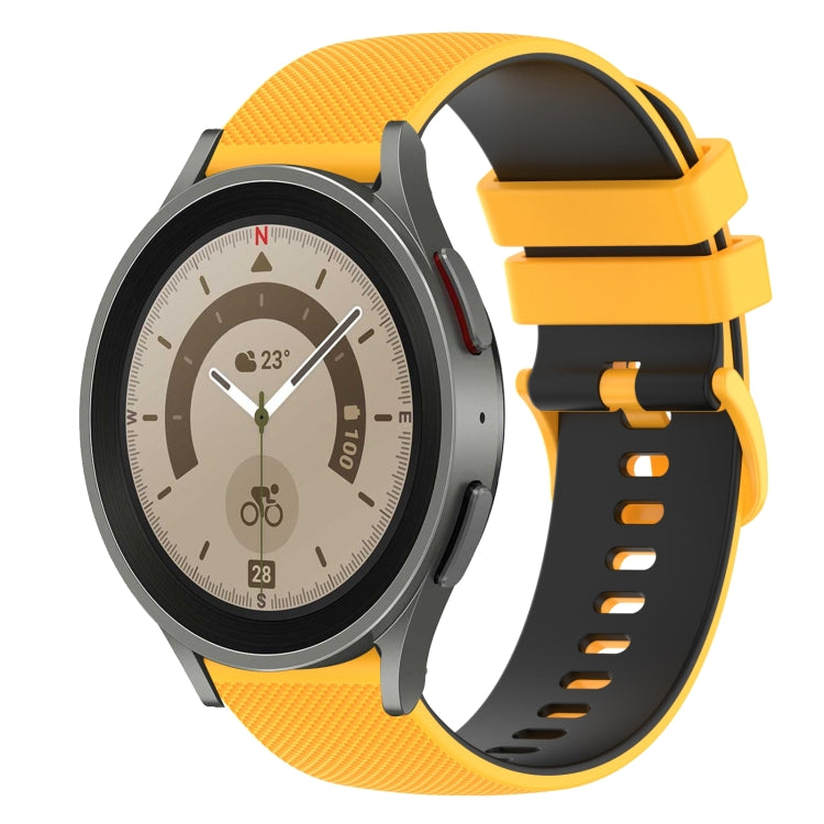 20mm Checkered Two-Color Silicone Watch Band, For Samsung Galaxy Watch5 44mm, For Samsung Galaxy Watch5 Pro 45mm
