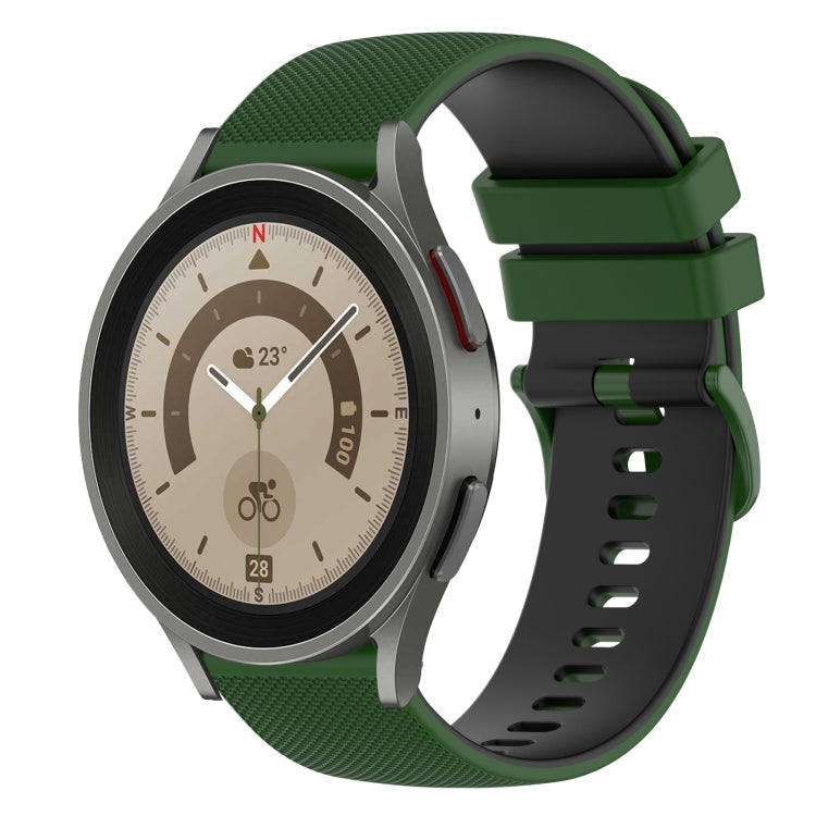20mm Checkered Two-Color Silicone Watch Band, For Samsung Galaxy Watch5 44mm, For Samsung Galaxy Watch5 Pro 45mm