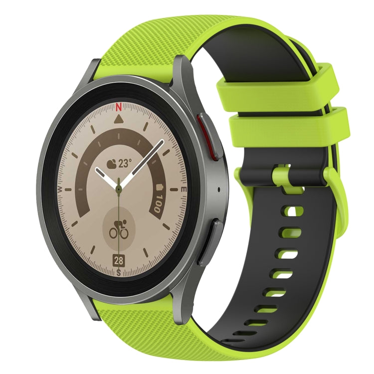 20mm Checkered Two-Color Silicone Watch Band, For Samsung Galaxy Watch5 44mm, For Samsung Galaxy Watch5 Pro 45mm