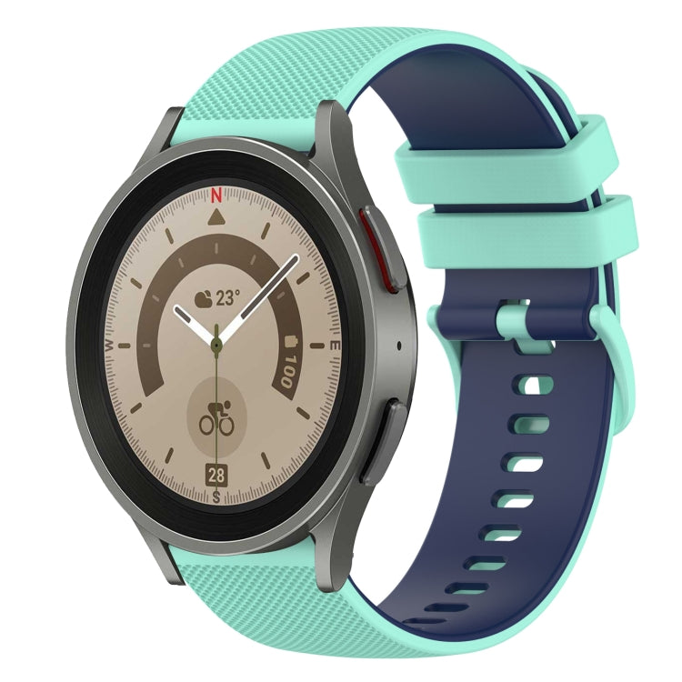 20mm Checkered Two-Color Silicone Watch Band, For Samsung Galaxy Watch5 44mm, For Samsung Galaxy Watch5 Pro 45mm