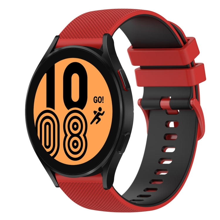 20mm Checkered Two-Color Silicone Watch Band, For Samsung Galaxy Watch4 40mm, For Samsung Galaxy Watch4 44mm