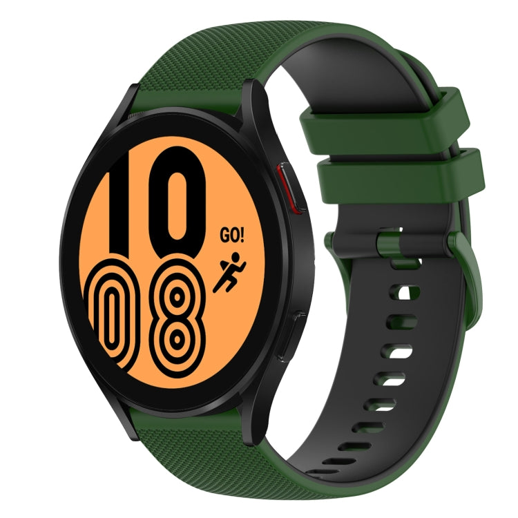 20mm Checkered Two-Color Silicone Watch Band, For Samsung Galaxy Watch4 40mm, For Samsung Galaxy Watch4 44mm