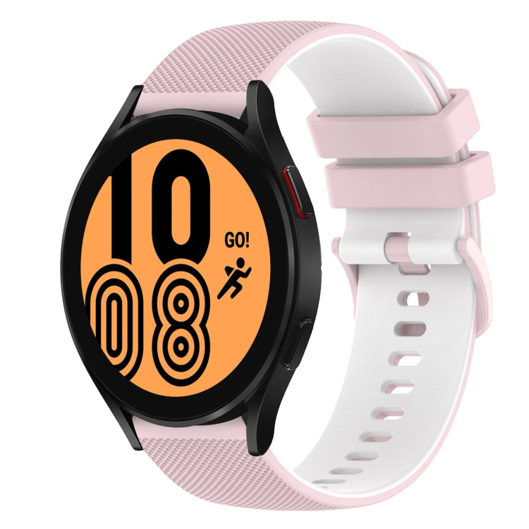 20mm Checkered Two-Color Silicone Watch Band, For Samsung Galaxy Watch4 40mm, For Samsung Galaxy Watch4 44mm