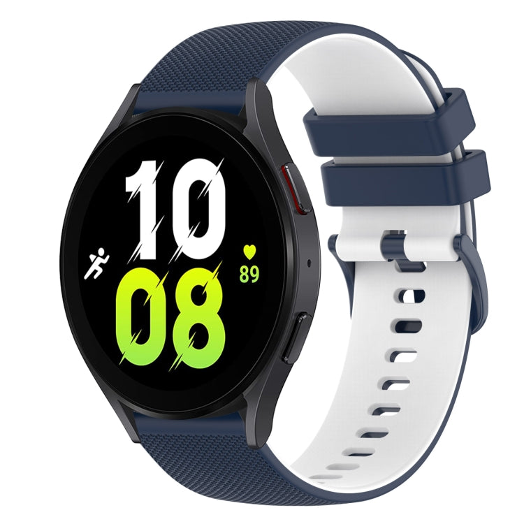 20mm Checkered Two-Color Silicone Watch Band, For Samsung Galaxy Watch5 40mm, For Samsung Galaxy Watch4 Classic 42mm