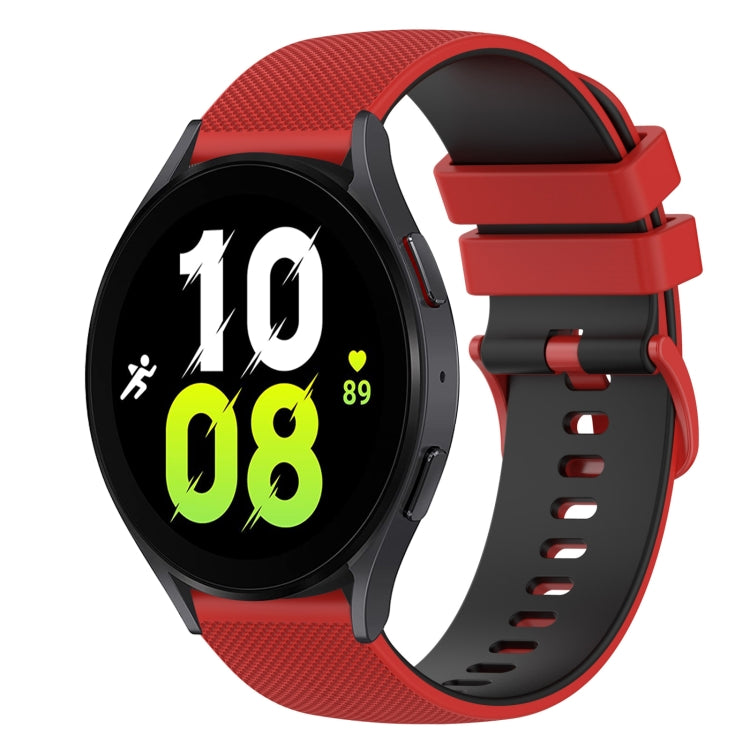 20mm Checkered Two-Color Silicone Watch Band, For Samsung Galaxy Watch5 40mm, For Samsung Galaxy Watch4 Classic 42mm