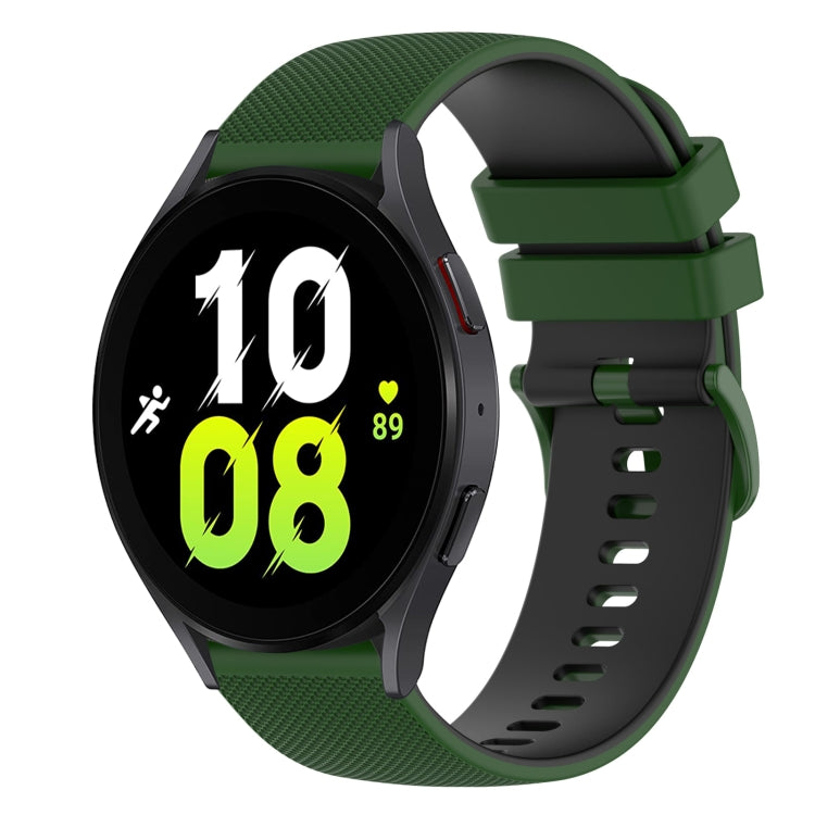 20mm Checkered Two-Color Silicone Watch Band, For Samsung Galaxy Watch5 40mm, For Samsung Galaxy Watch4 Classic 42mm