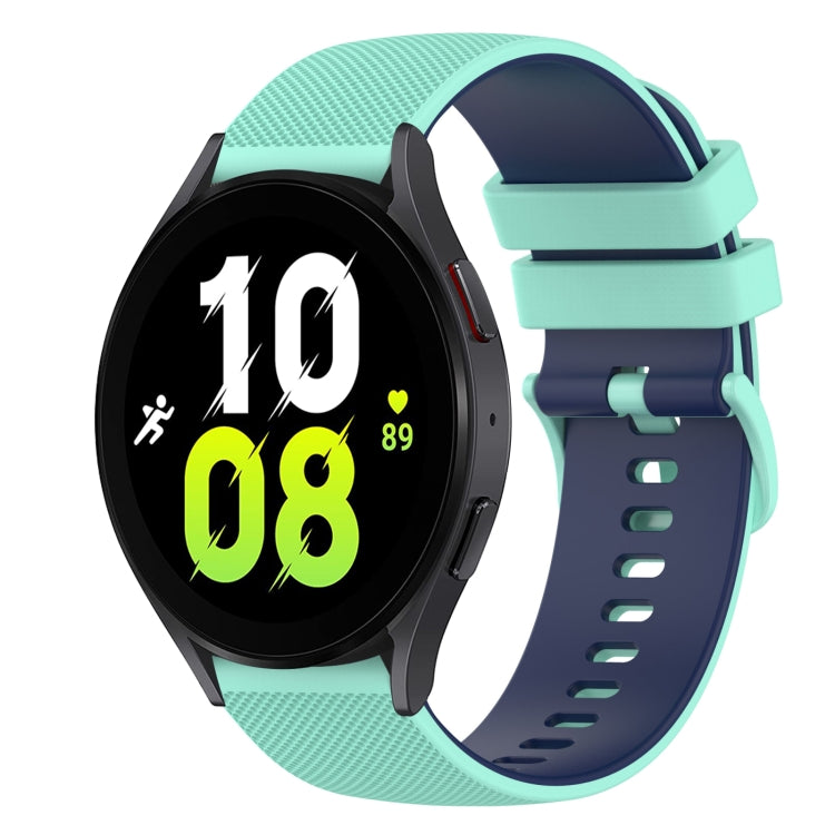 20mm Checkered Two-Color Silicone Watch Band, For Samsung Galaxy Watch5 40mm, For Samsung Galaxy Watch4 Classic 42mm