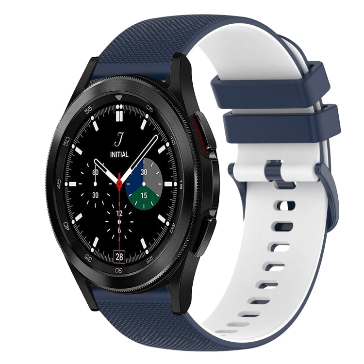 20mm Checkered Two-Color Silicone Watch Band, For Samsung Galaxy Watch5 40mm, For Samsung Galaxy Watch4 Classic 42mm