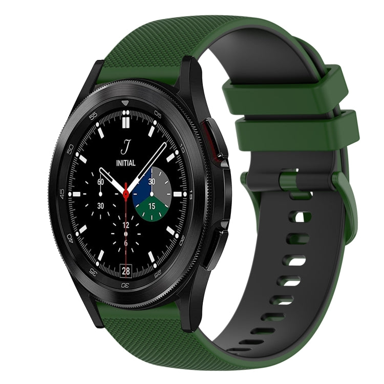 20mm Checkered Two-Color Silicone Watch Band, For Samsung Galaxy Watch5 40mm, For Samsung Galaxy Watch4 Classic 42mm