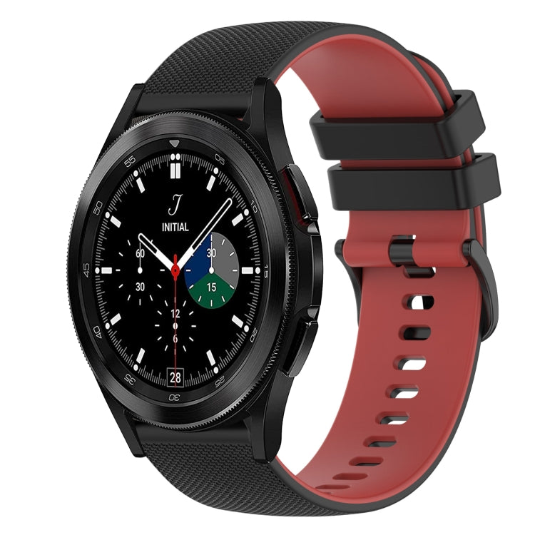 20mm Checkered Two-Color Silicone Watch Band, For Samsung Galaxy Watch4 Classic 46mm, For Samsung Galaxy Watch3 41mm