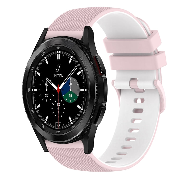 20mm Checkered Two-Color Silicone Watch Band, For Samsung Galaxy Watch4 Classic 46mm, For Samsung Galaxy Watch3 41mm
