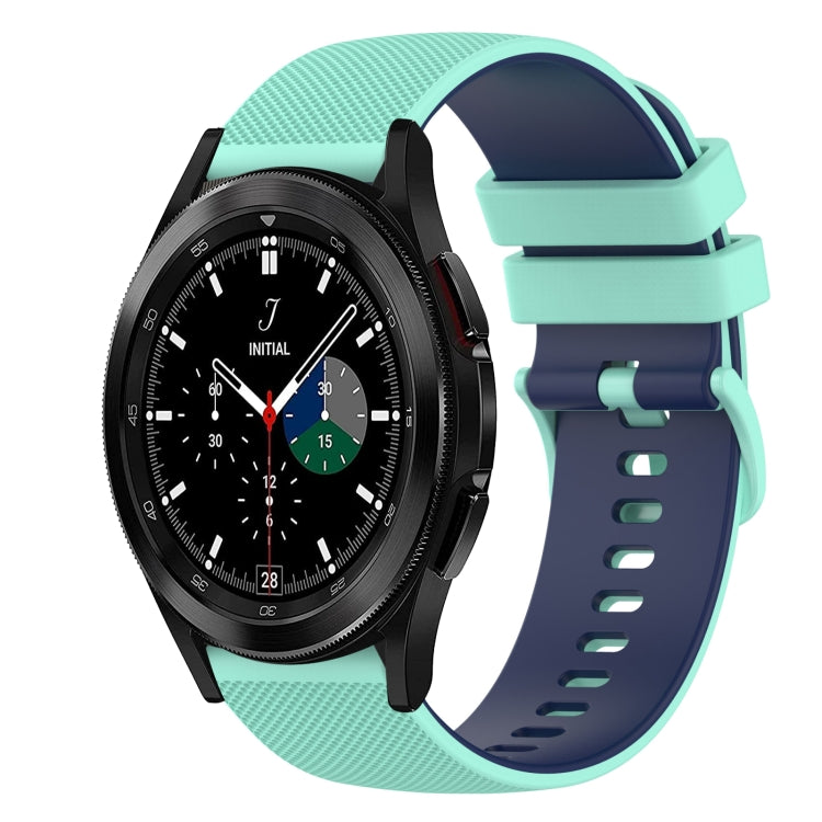 20mm Checkered Two-Color Silicone Watch Band, For Samsung Galaxy Watch4 Classic 46mm, For Samsung Galaxy Watch3 41mm