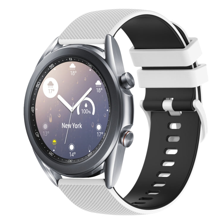 20mm Checkered Two-Color Silicone Watch Band, For Samsung Galaxy Watch4 Classic 46mm, For Samsung Galaxy Watch3 41mm